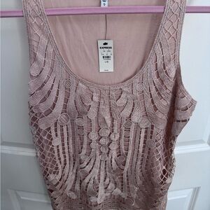 Express Blush Lace Tank Top
